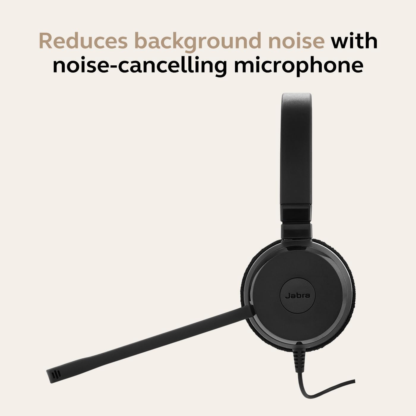 Jabra Evolve 20 Stereo Casque audio - Casque certifié Microsoft pour VoIP Softphone avec annulation passive du bruit - Càble USB avec contrà´le volume - Noir – Image 4