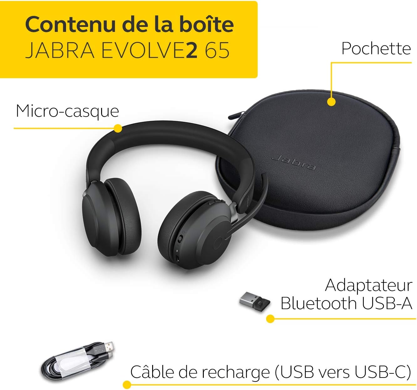 Jabra Evolve2 65 Casque PC Sans Fil – Image 2